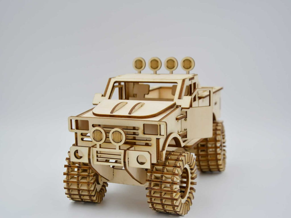 Laser Cut Monster Truck 3D Puzzle Kit
