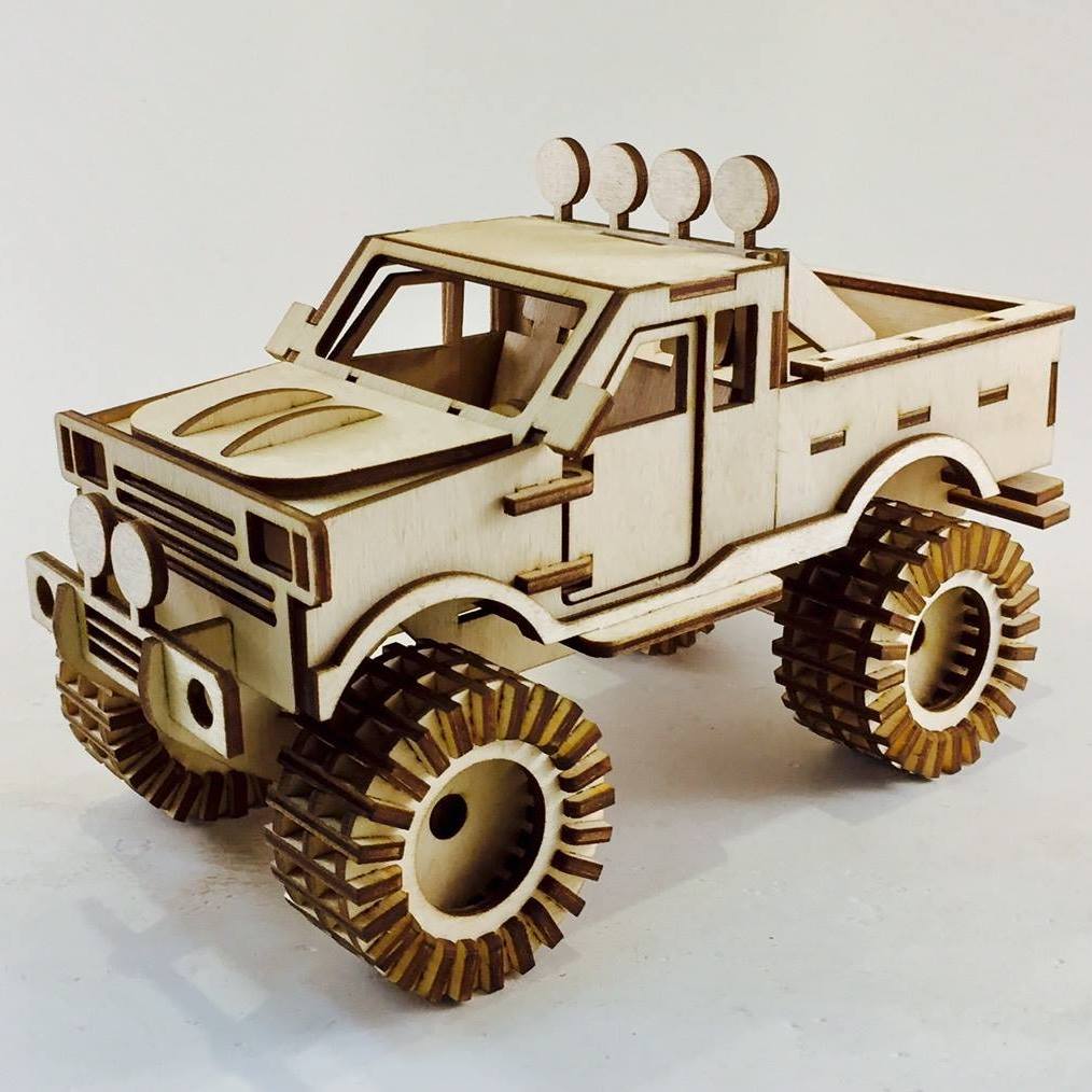 Laser Cut Monster Truck 3D Puzzle Kit