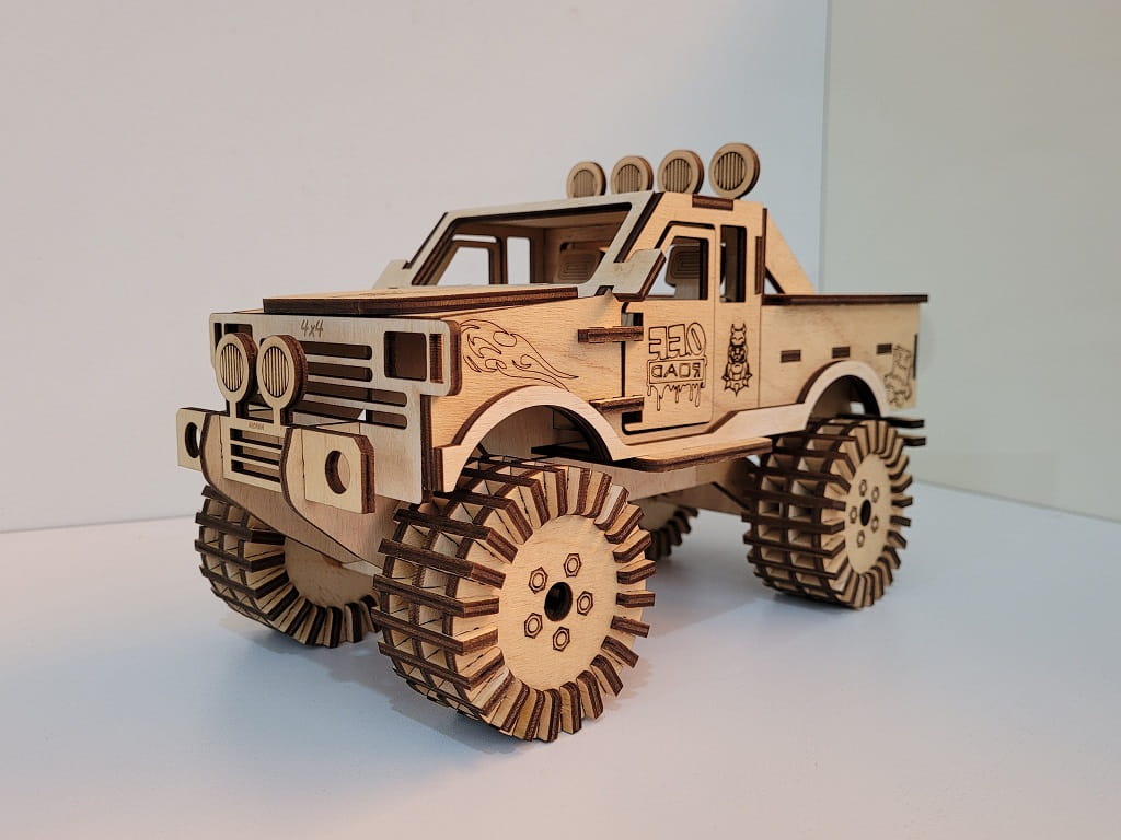 Laser Cut Monster Truck 3D Puzzle Kit
