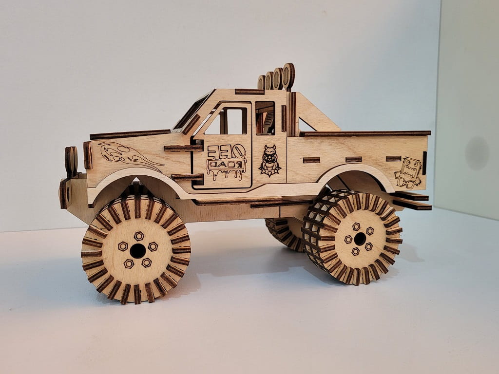 Laser Cut Monster Truck 3D Puzzle Kit