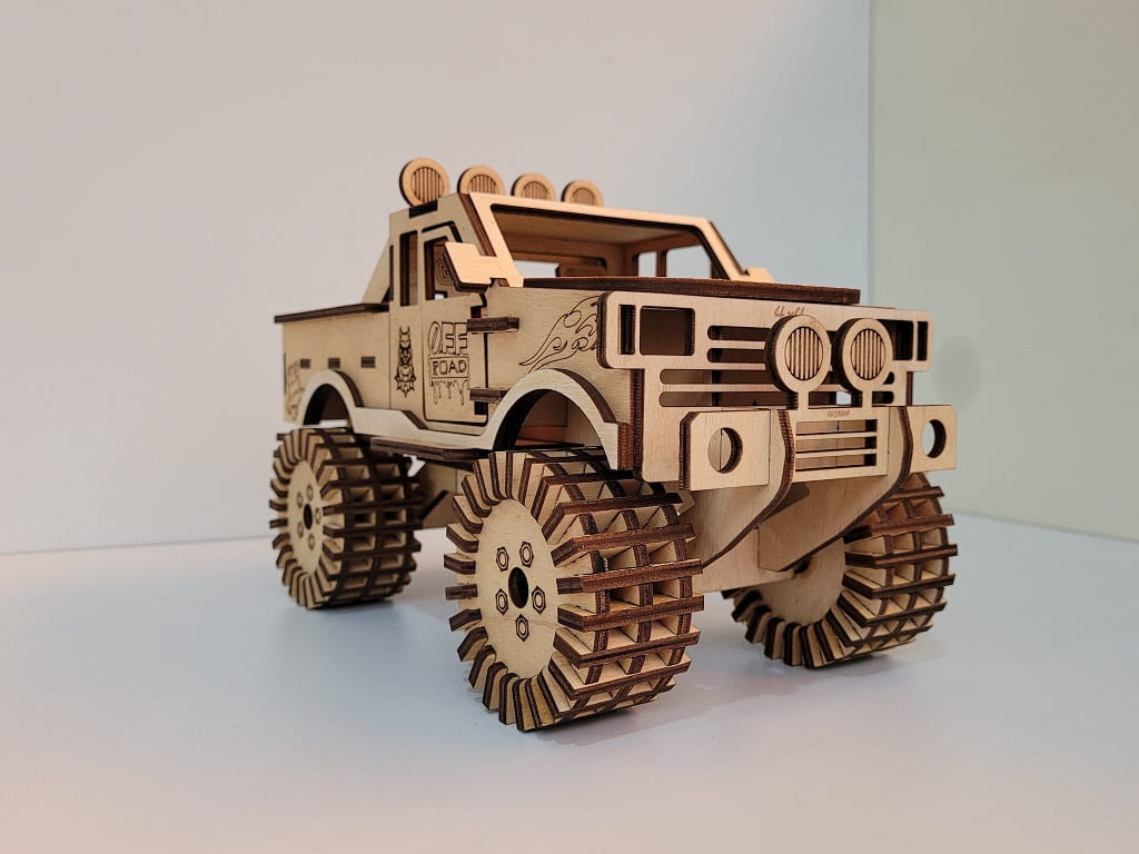 Laser Cut Monster Truck 3D Puzzle Kit