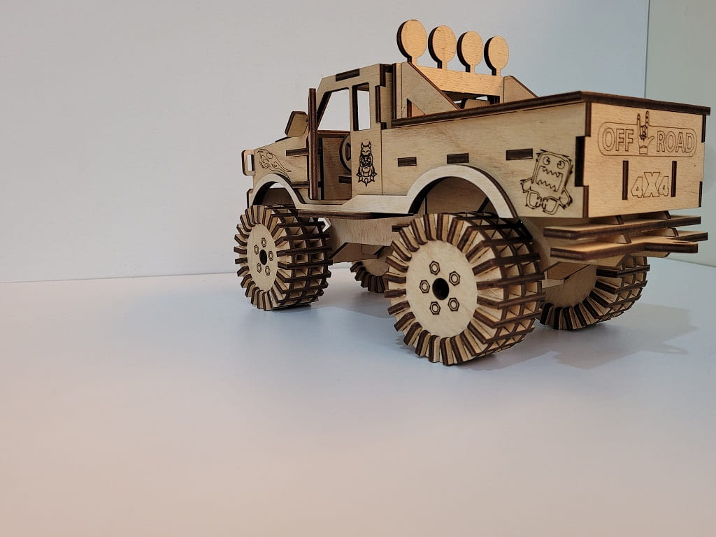 Laser Cut Monster Truck 3D Puzzle Kit