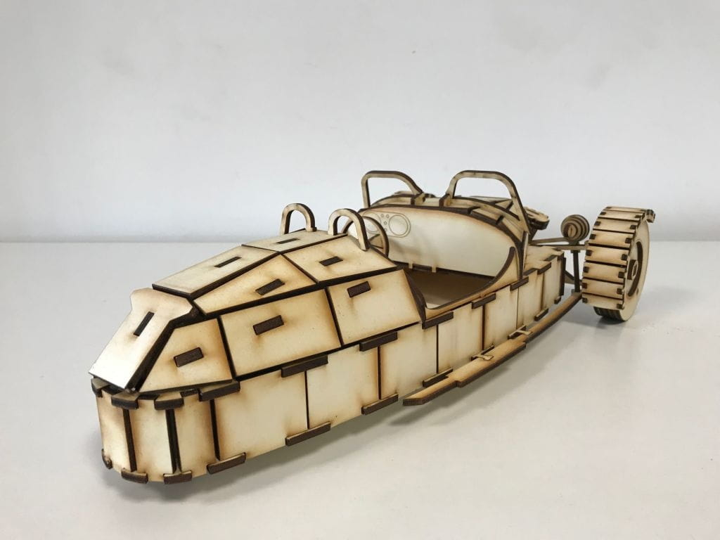 Laser Cut Morgan 3 Wheeler Wooden Puzzle Kit