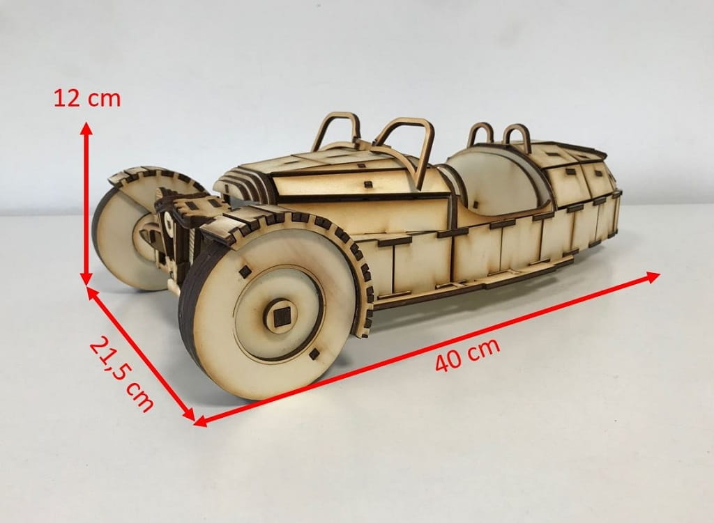 Laser Cut Morgan 3 Wheeler Wooden Puzzle Kit
