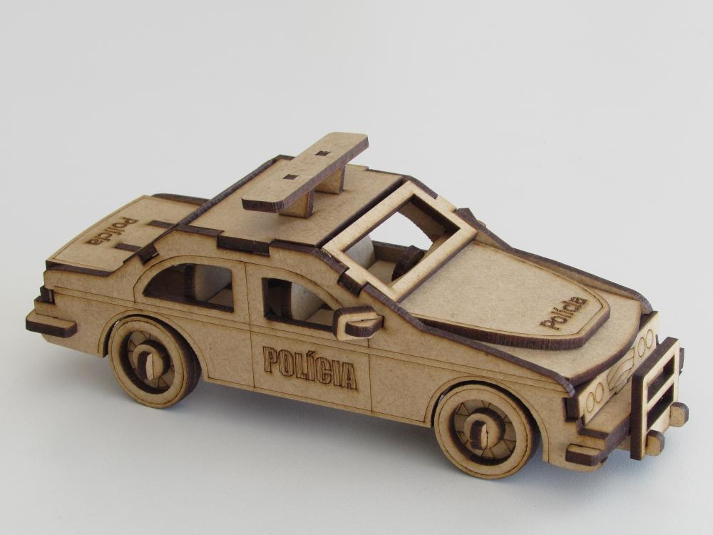 Laser Cut Police Car 3D Construction Kit