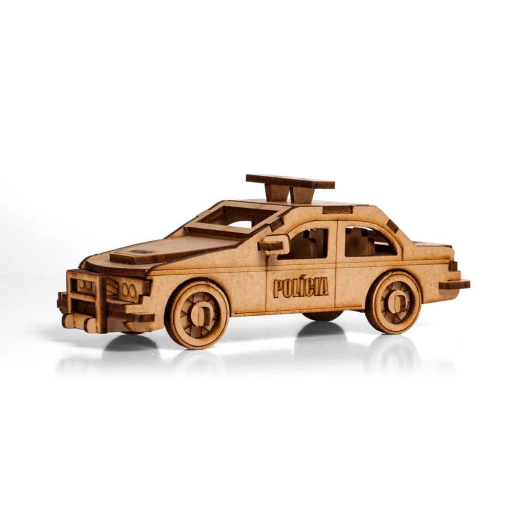 Laser Cut Police Car 3D Construction Kit