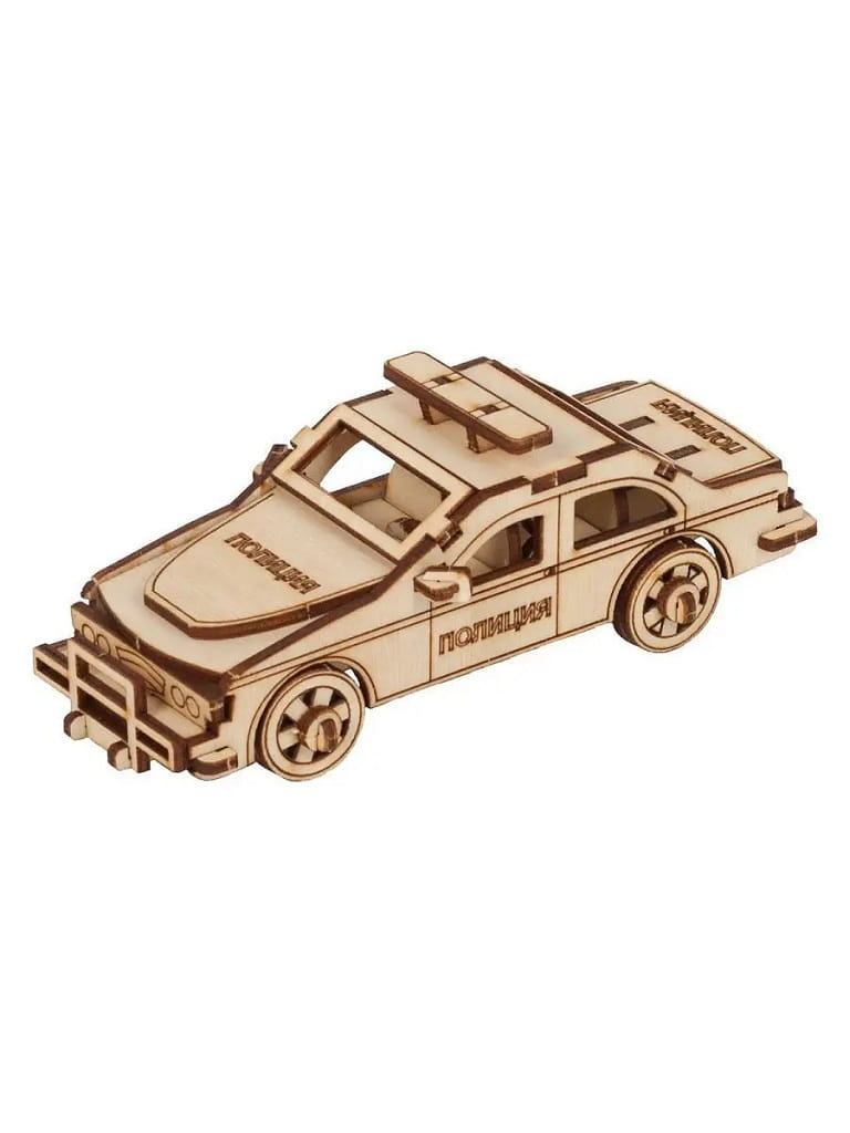 Laser Cut Police Car 3D Construction Kit