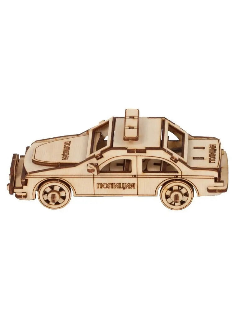 Laser Cut Police Car 3D Construction Kit