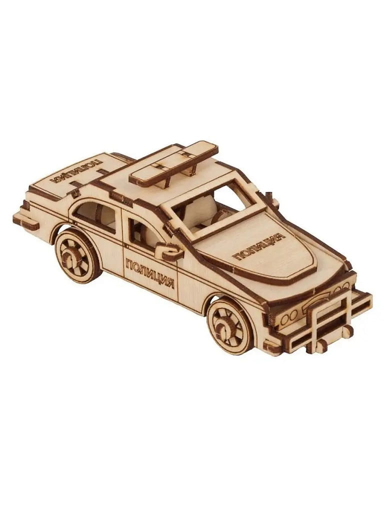Laser Cut Police Car 3D Construction Kit