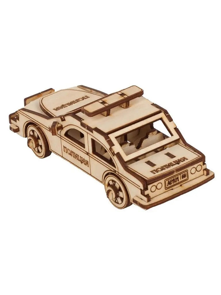Laser Cut Police Car 3D Construction Kit