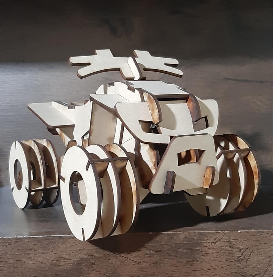 Laser Cut Quad Bike 3D Wooden Puzzle