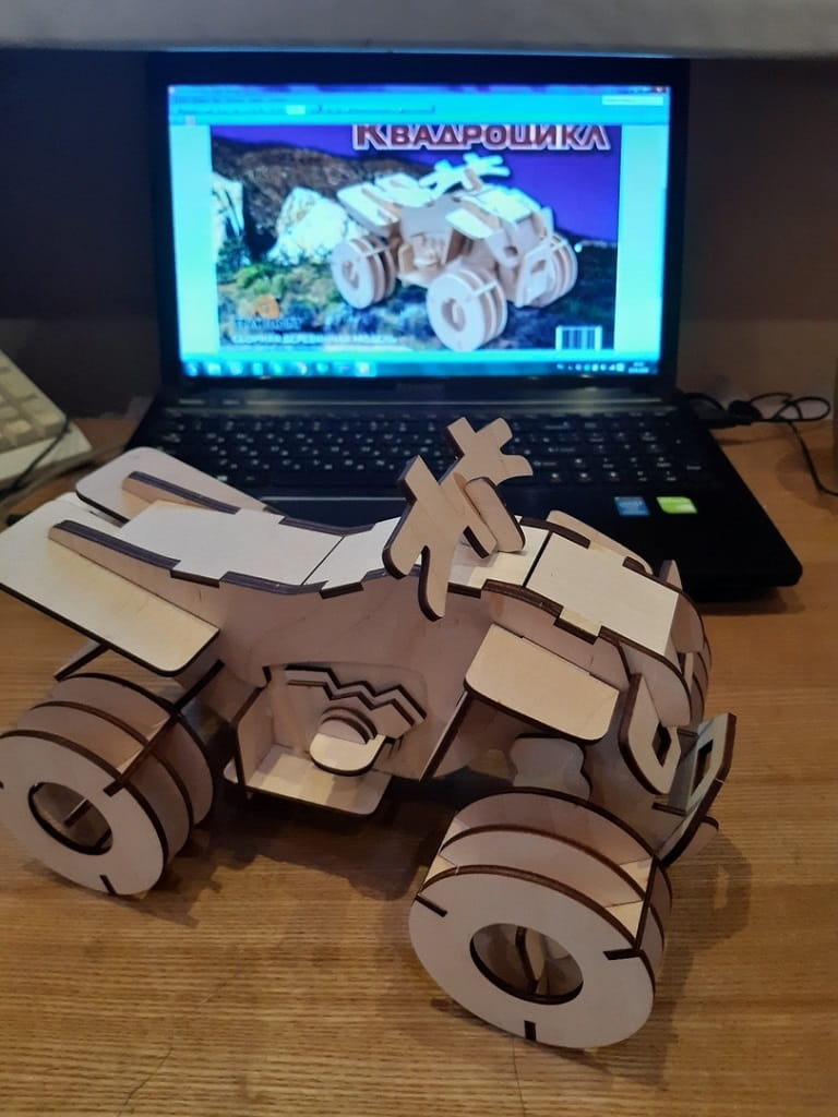 Laser Cut Quad Bike 3D Wooden Puzzle