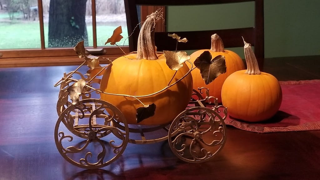 Laser Cut Pumpkin Carriage Centerpiece Display