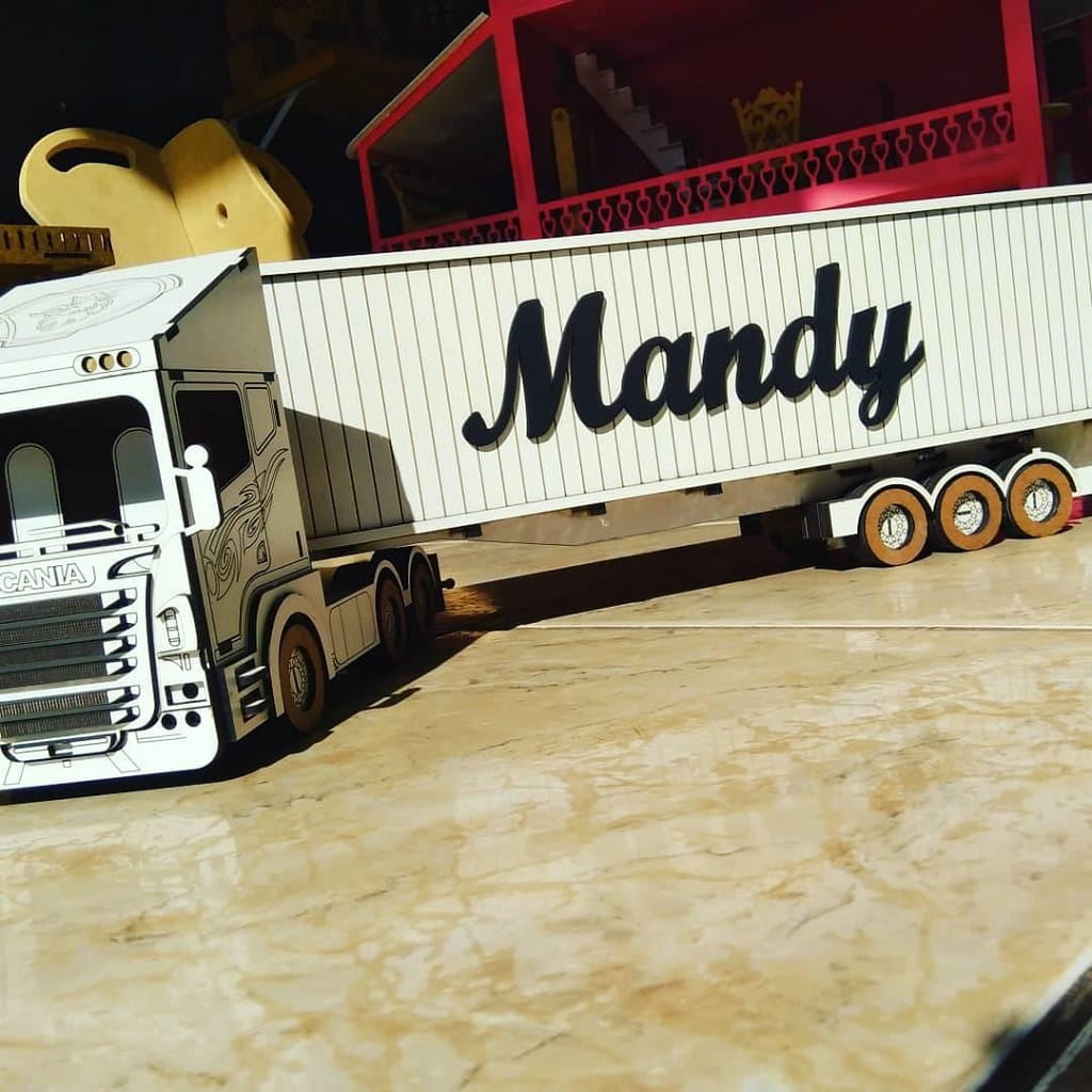 Laser Cut Scania Truck 3D Wood Model Puzzle Kit