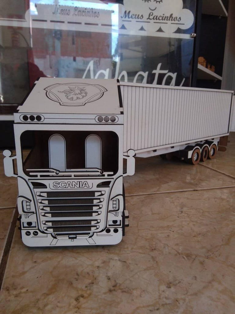 Laser Cut Scania Truck 3D Wood Model Puzzle Kit