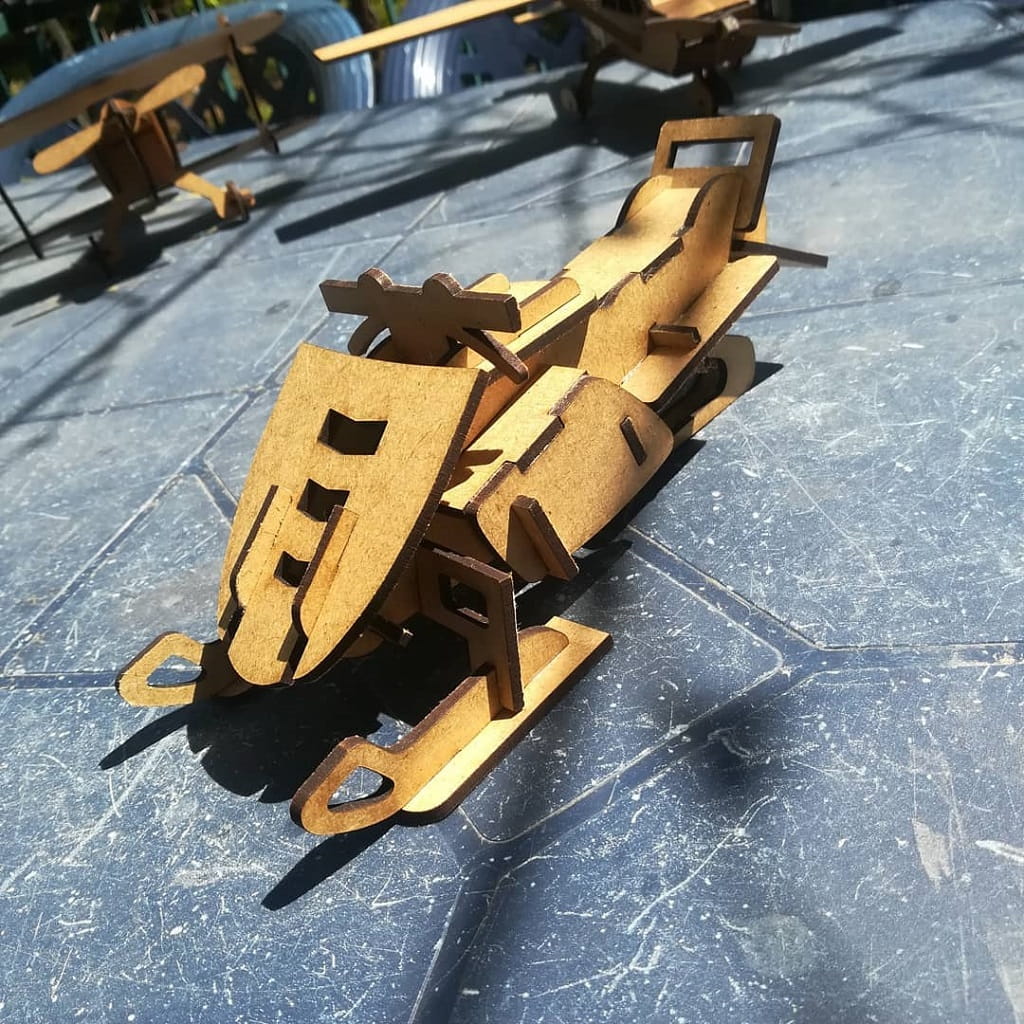 Laser Cut Snowmobile 3D Puzzle Wood Model