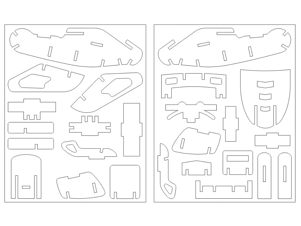 Laser Cut Snowmobile 3D Puzzle Wood Model