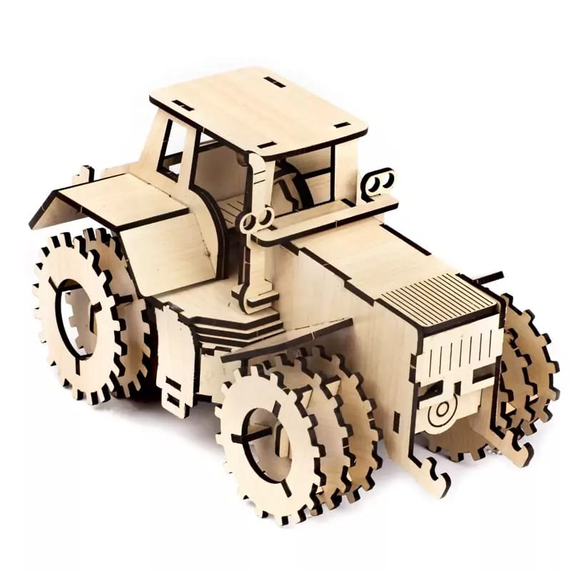 Laser Cut Tractor 3D Wooden Puzzle Model Kit