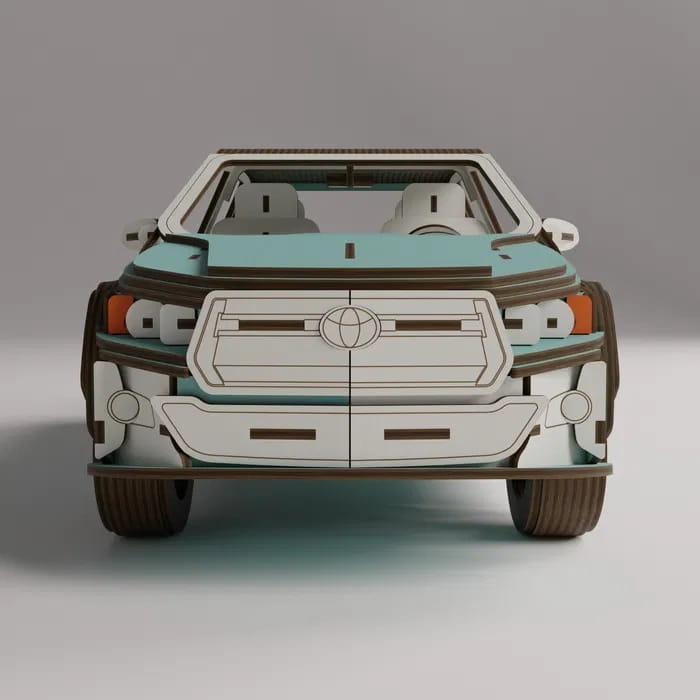 Laser Cut Toyota Hilux 3D Wood Model