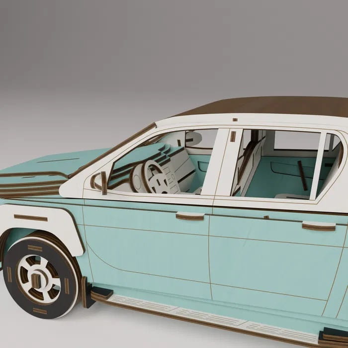 Laser Cut Toyota Hilux 3D Wood Model