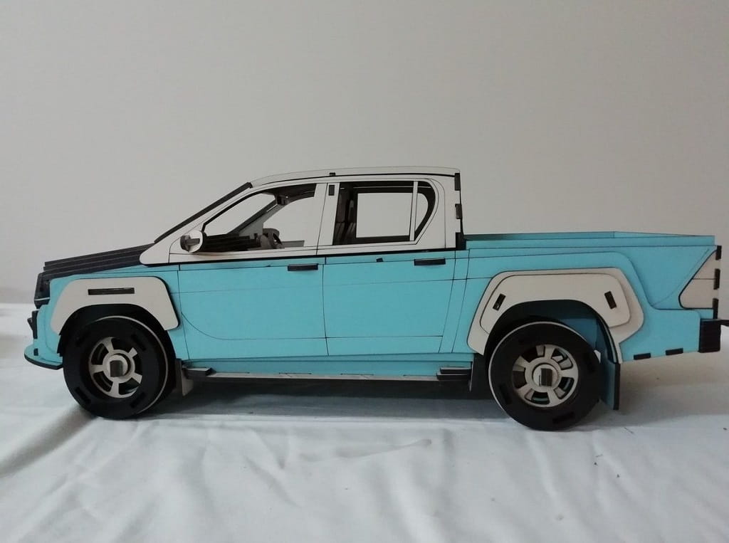 Laser Cut Toyota Hilux 3D Wood Model