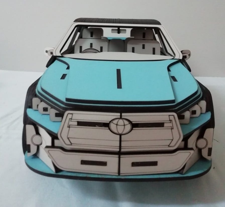 Laser Cut Toyota Hilux 3D Wood Model