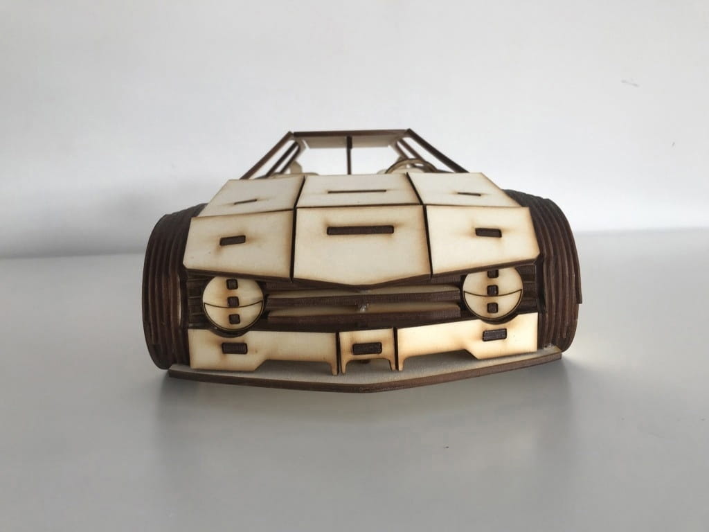 Laser Cut Volkswagen Golf Car 3D Woodcraft Construction Kit