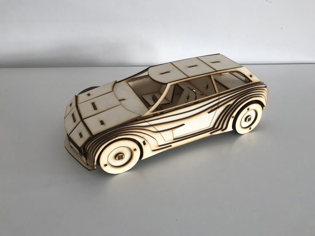 Laser Cut Volkswagen Golf Car 3D Woodcraft Construction Kit