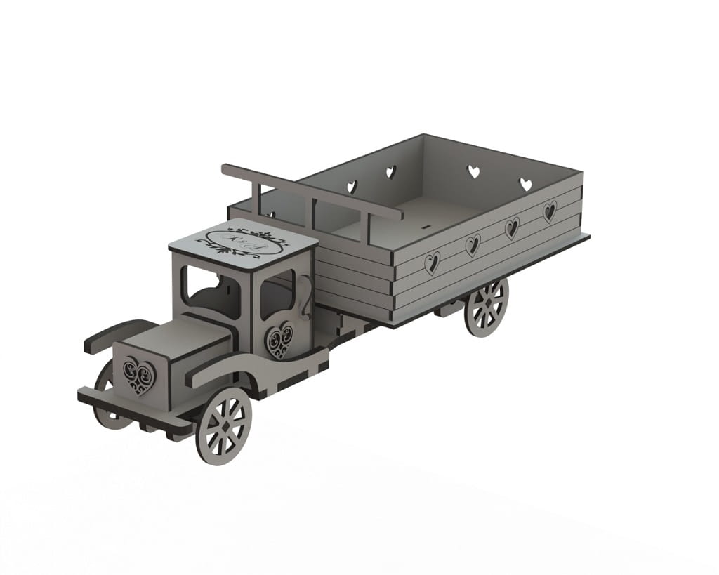 Laser Cut Wooden Truck 3D Puzzle
