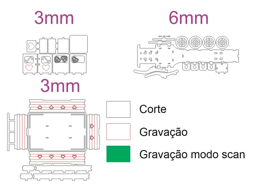 Laser Cut Wooden Truck 3D Puzzle