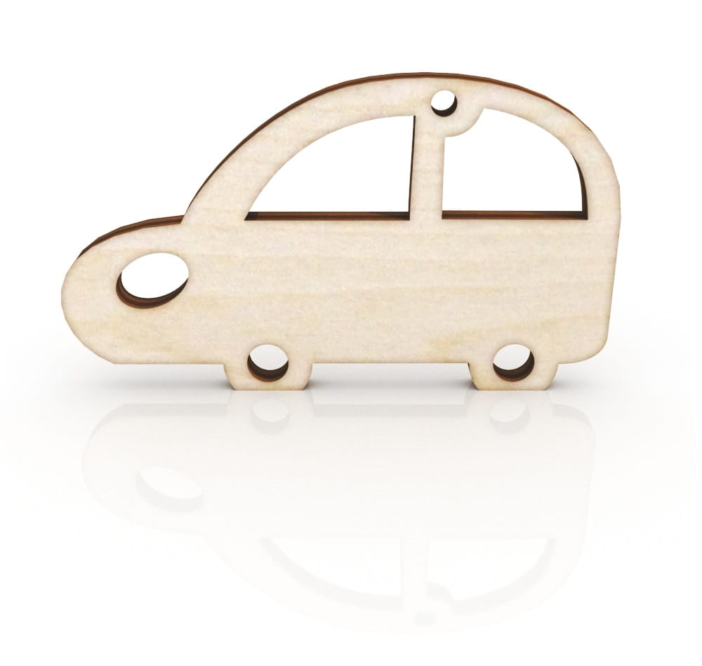 Laser Cut Wooden Retro Car Keyring