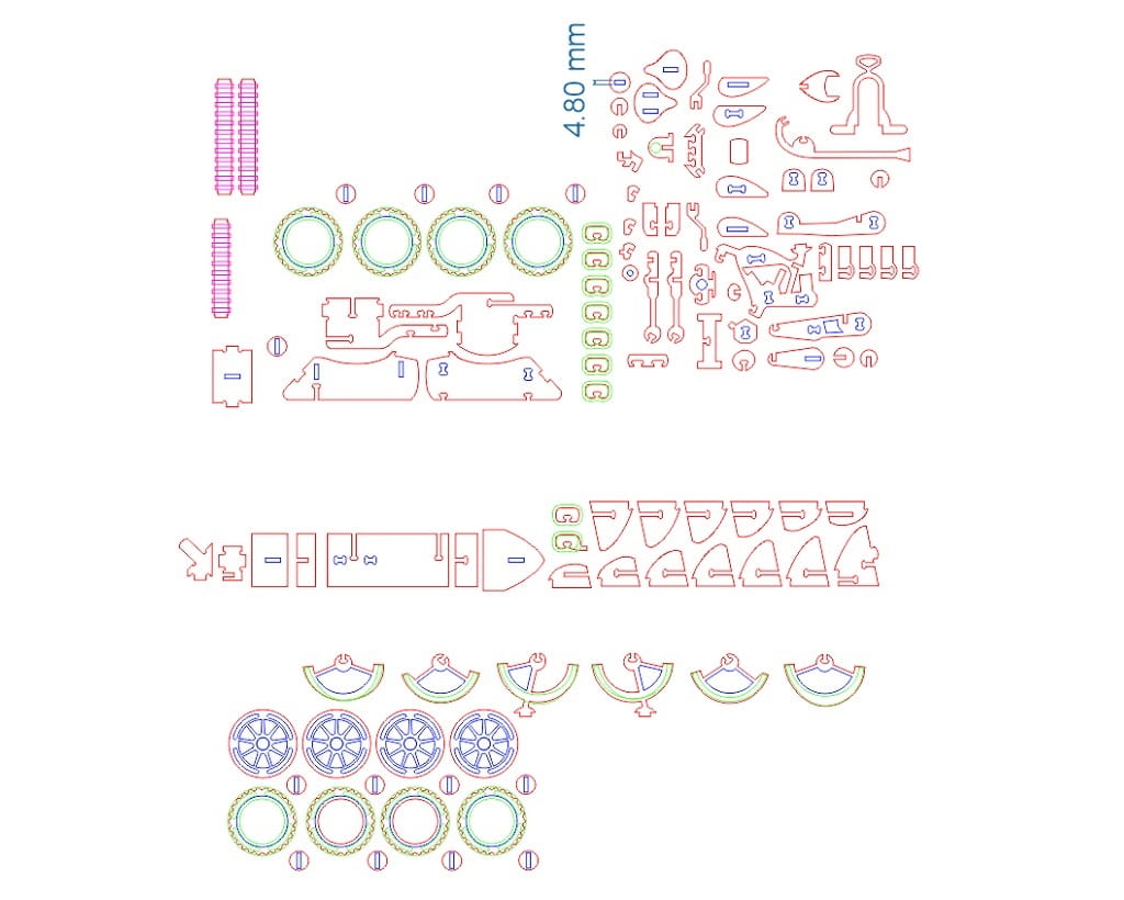 Laser Cut Wooden Motorcycle and Sidecar 3D Model Puzzle Kit