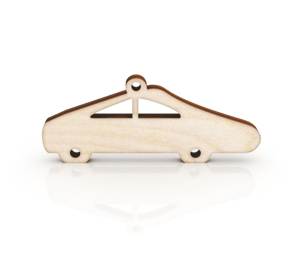 Laser Cut Wooden Car Keychain