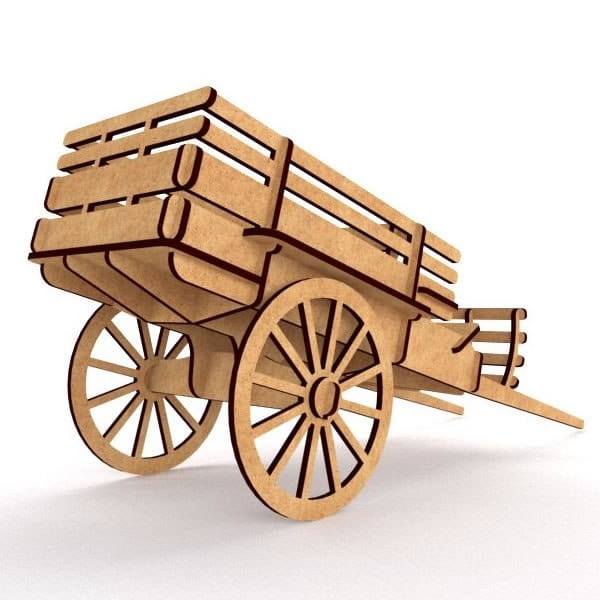 Laser Cut Wooden Horse Cart