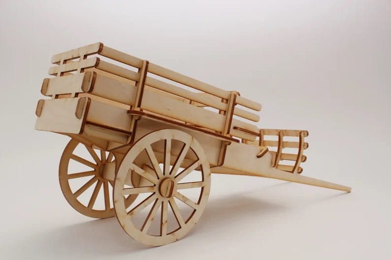 Laser Cut Wooden Horse Cart