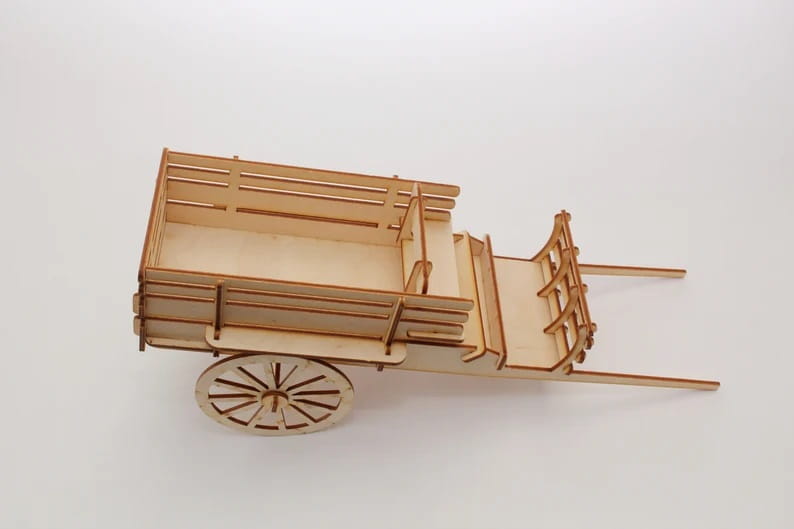 Laser Cut Wooden Horse Cart