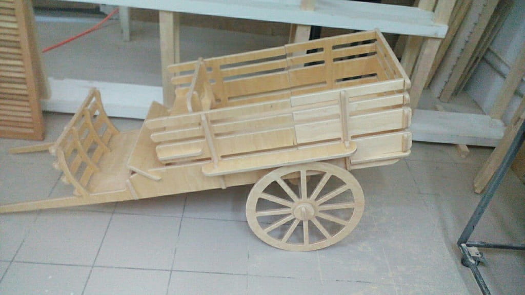 Laser Cut Wooden Horse Cart