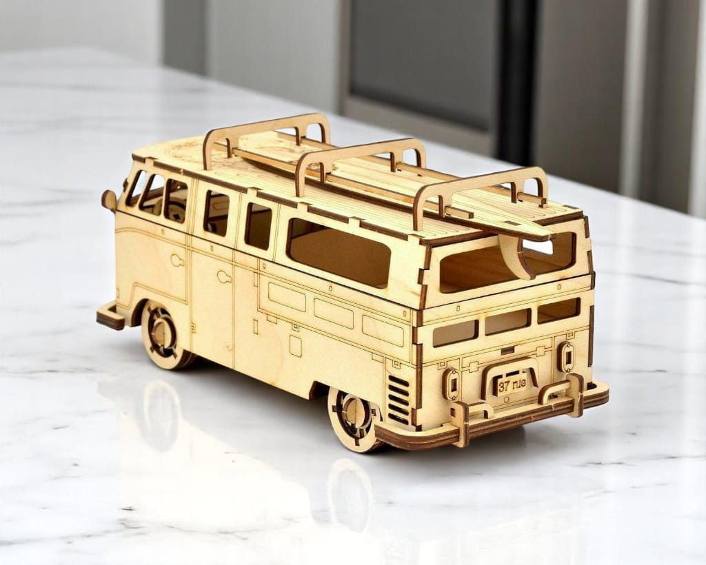Laser Cut Volkswagen T1 Bus 3D Puzzle Model Kit