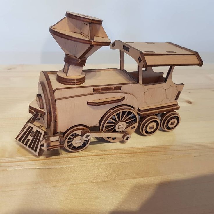 Laser Cut Train 3D Wood Model Construction Kit
