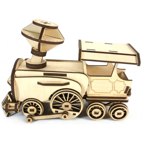 Laser Cut Train 3D Wood Model Construction Kit