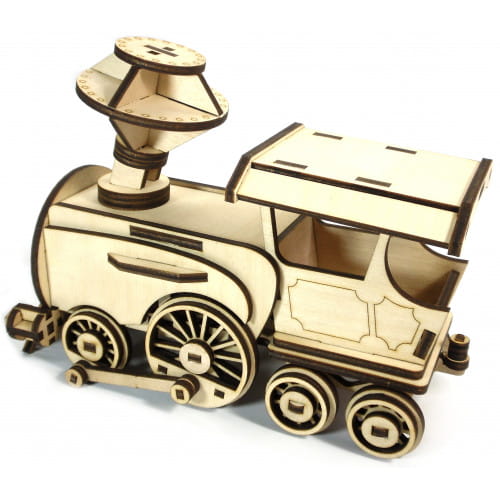 Laser Cut Train 3D Wood Model Construction Kit