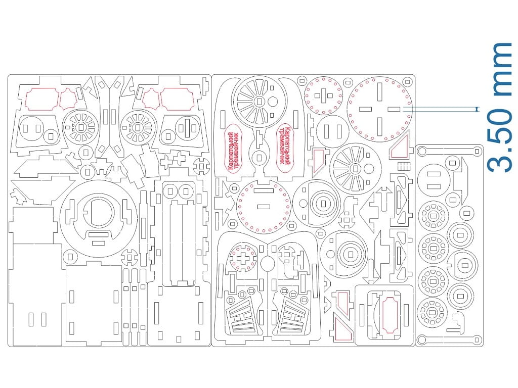 Laser Cut Train 3D Wood Model Construction Kit
