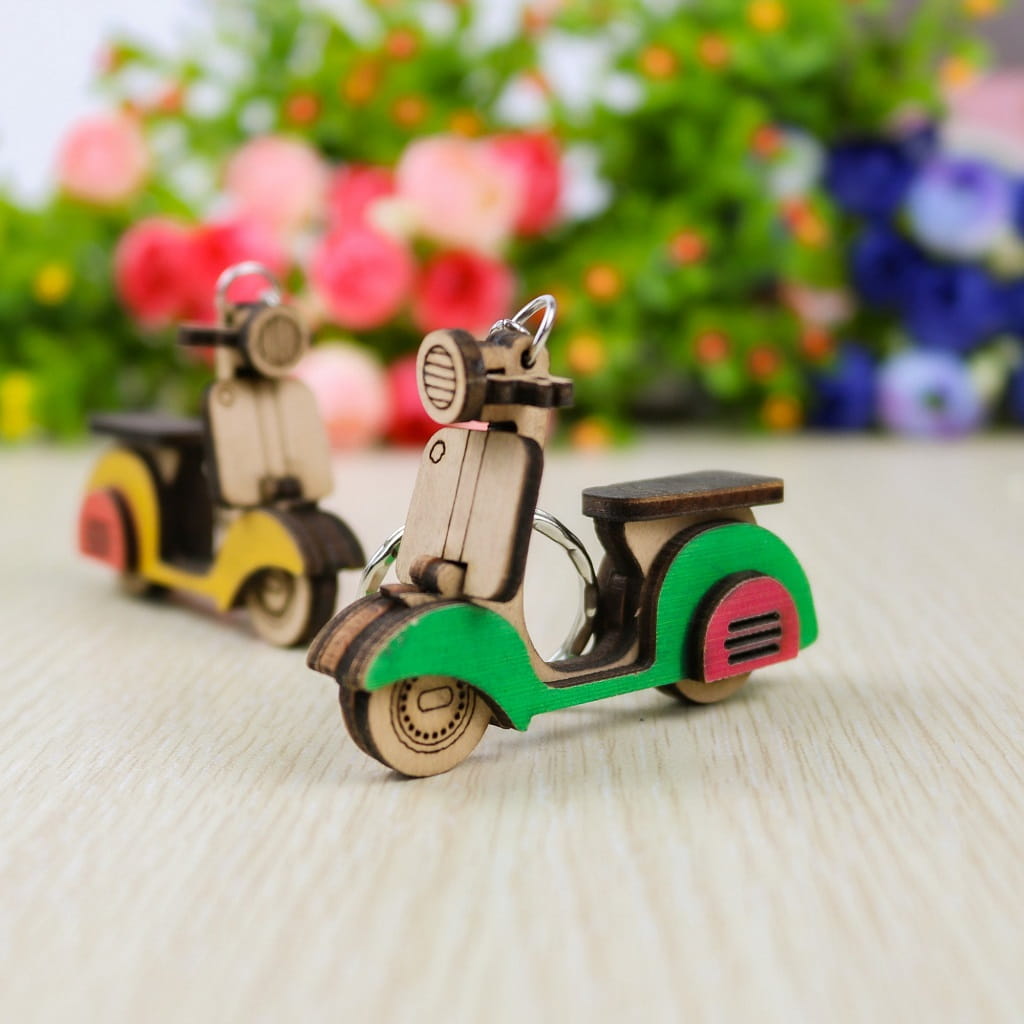 Laser Cut Vespa Scooter 3D Puzzle Kit