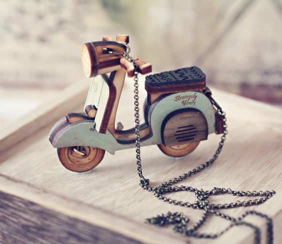Laser Cut Vespa Scooter 3D Puzzle Kit