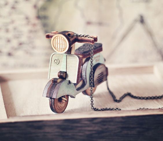 Laser Cut Vespa Scooter 3D Puzzle Kit