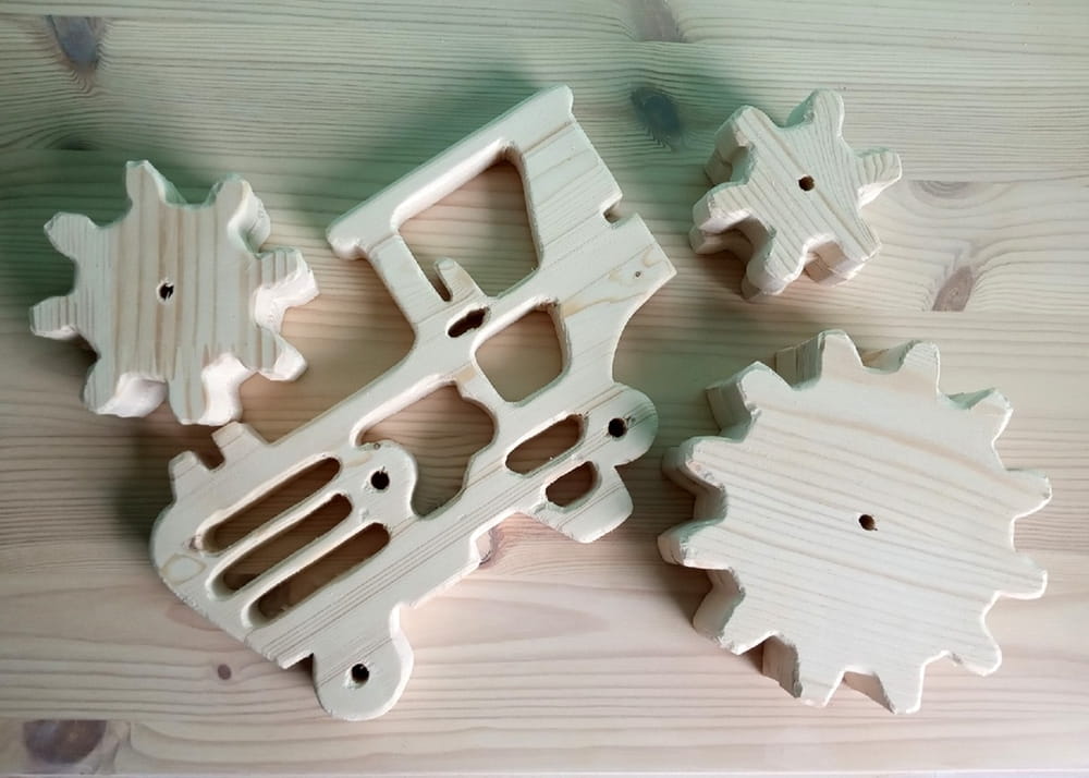 Laser Cut Tractor Mechanical Gear Puzzle Toy