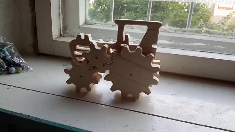 Laser Cut Tractor Mechanical Gear Puzzle Toy