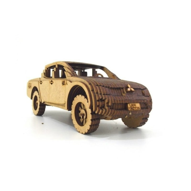 Laser Cut Mitsubishi L200 Triton 3D Wood Model Puzzle Kit