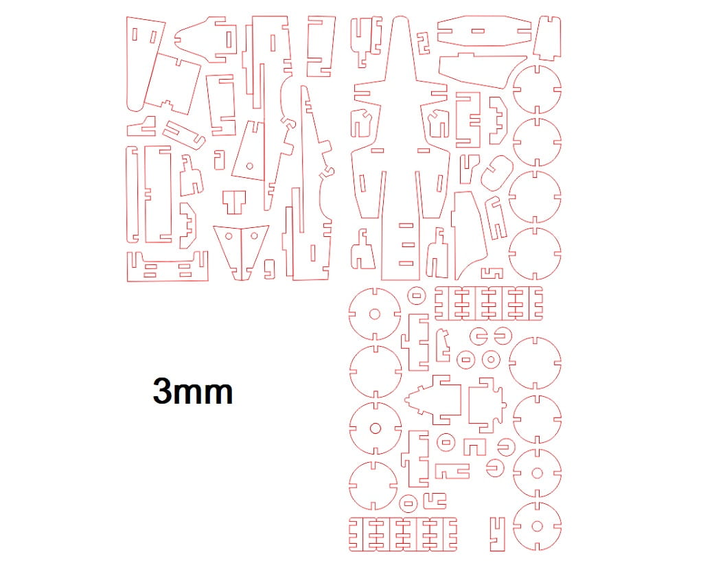 Laser Cut Racing Car 3D Construction Kit