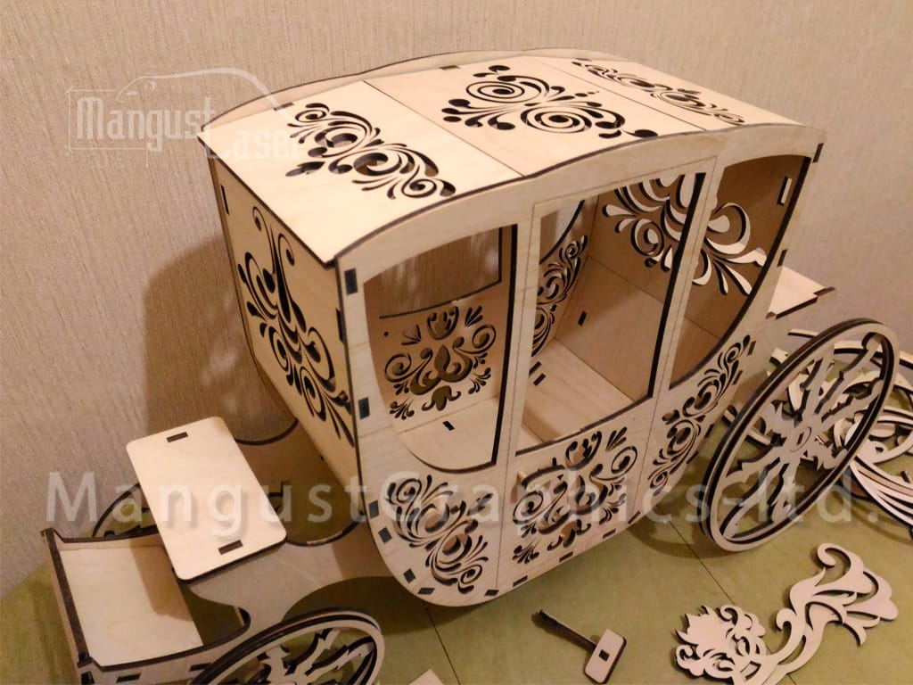 Laser Cut Carriage 3D Puzzle Wood Model